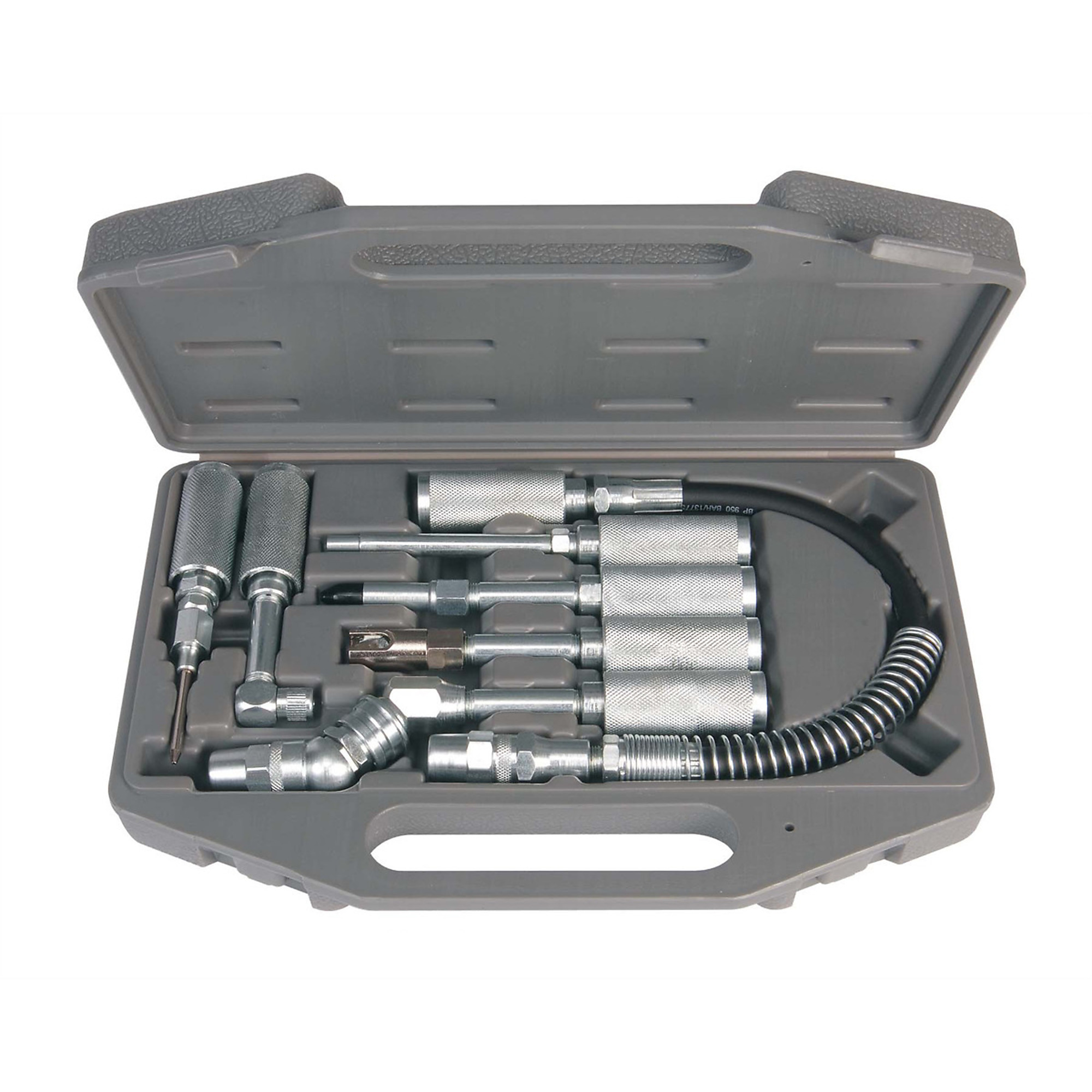 Lincoln Grease Lubrication Adapter Kit — High-Tolerance, Quick-Connect Couplings, 12in. Hose, Rubber Tipped Nozzle, Needle Nozzle, 360 and 90 Degree Couplers, Model# LIN58000